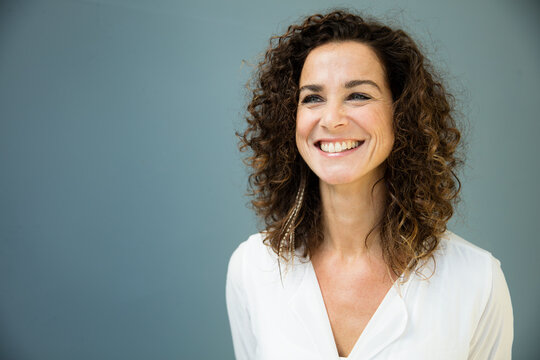 Portrait of a beautiful woman, laughing