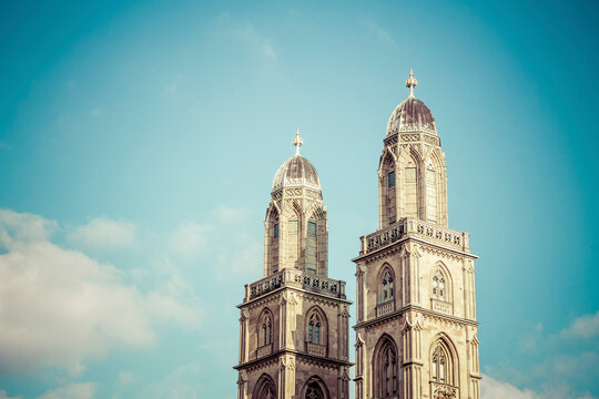 Switzerland, Zurich, Great Minster, Church Spires