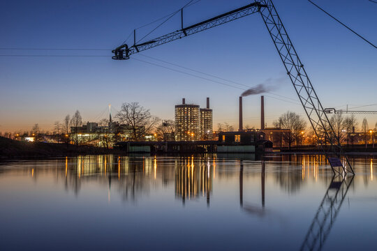 Germany, Wolfsburg, Autostadt in the evening