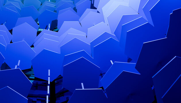 Abstract blue geometric 3d polygon structure background