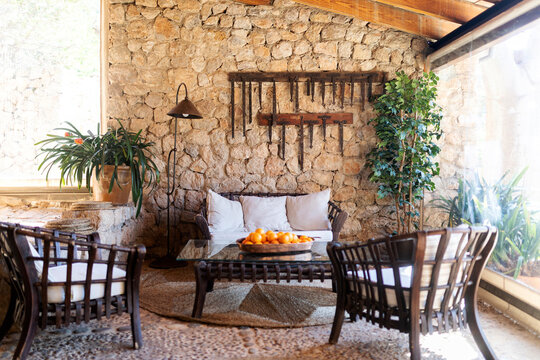 Winter garden of an old house, Mallorca, Spain