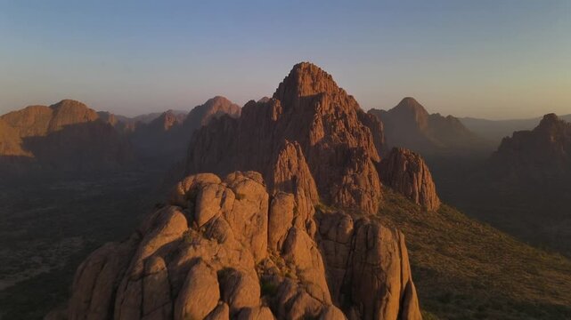 Golden hour Kassala Sudan landscape and rugged Taka Mountains