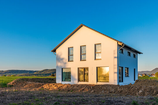 Modern energy efficient detached house exterior in S��en Germany