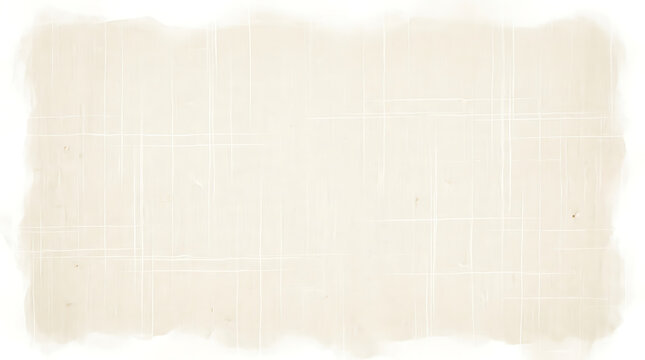 Faded beige textured background with subtle grid lines and torn edges