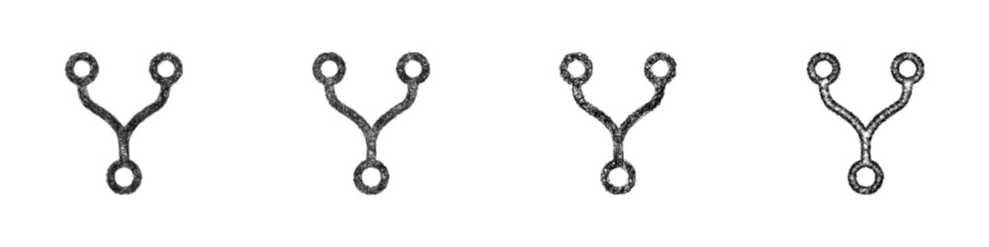 Sketch monochrome fork logo design set