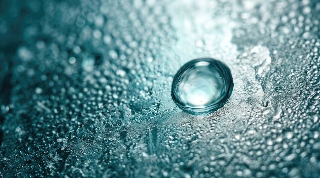 Closeup of a Bubble in Water with Bubbles and Ripples