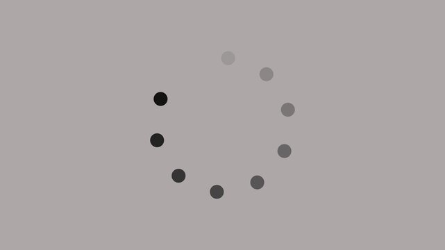 Animated spinning waiting icon on white background. Loading circle animation. 