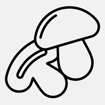 Mushrooms line icon, food concept. Vector graphics. Champignons mushrooms sign outline style mobile or web design.