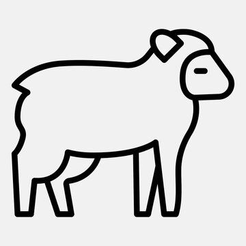 Ram line icon, domestic animals concept. Vector graphics. Animal sign outline style mobile or web design.