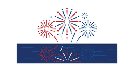 Obraz premium Fireworks explode on 4th of July summer festival night