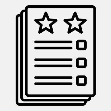 Voter election program paper line icon, democracy day concept. Vector graphics. Document sign outline style icon mobile or web design