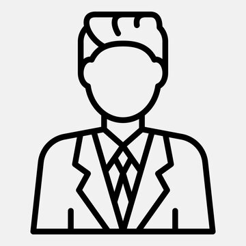 Candidate man line icon, democracy day concept. Vector graphics. Avatar of voter sign outline style icon mobile or web design.