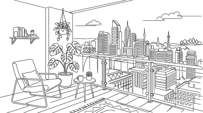 sketch of city