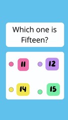 Fototapeta premium Educational worksheet featuring an English numbers quiz with multiple-choice answers. Designed for children, preschool, kindergarten, elementary students, homeschooling activities, classroom exercises