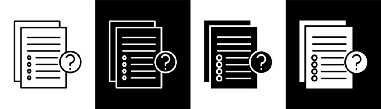Question white and black icon set design
