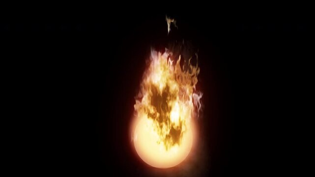 Animation fire flame with fireball element and burning energy effect suitable motion graphics, vfx and easy to use . alpha channel only 4k
