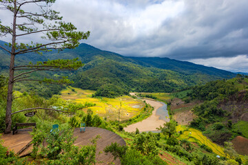View of Kon Tu Rang in Mang Den in Vietnam which is a very famous destination of Quang Ngai © thiquynh