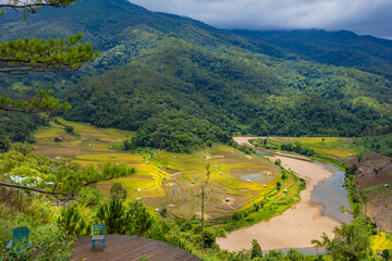 View of Kon Tu Rang in Mang Den in Vietnam which is a very famous destination of Quang Ngai © thiquynh