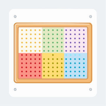 Colorful Pegboard with Six Sections