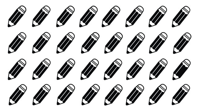 Pencil vector icon pattern stationery set sketch drawing office