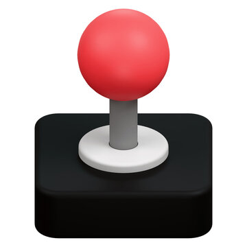 Minimalist 3D Render of a Classic Arcade Joystick Controller.