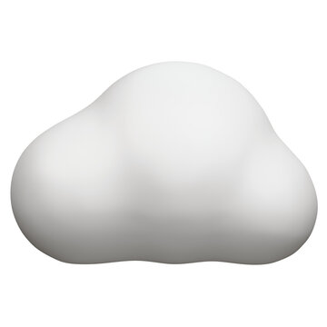 Single white fluffy cloud icon isolated on a plain background.