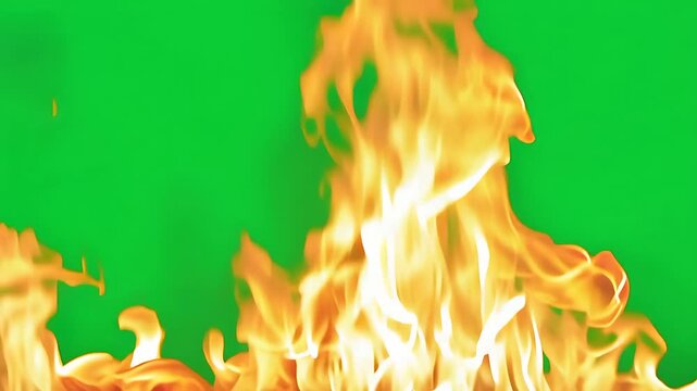 Tall Flame Column Green Screen Overlay