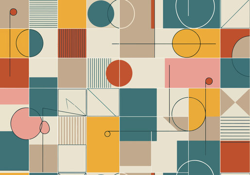 Colorful geometric pattern abstract background vector with modern artistic balance