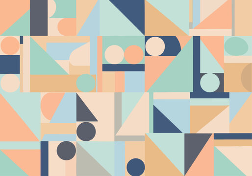 Artistic geometric pattern emphasizing harmony through color placement and proportion