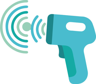 A digital infrared forehead thermometer icon for monitoring body temperature to ensure a healty environment in clinics and at home for precise screening and rapid health checks during medical exams