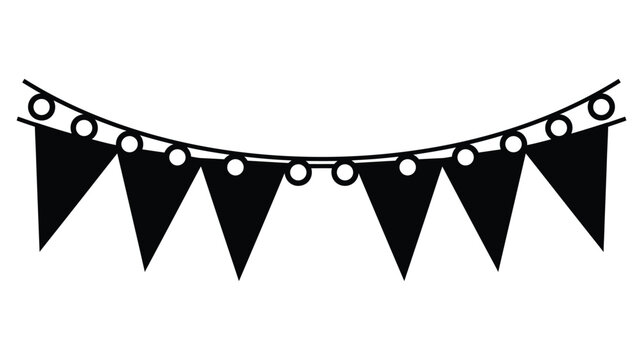 Bunting vector illustration featuring hanging flag party decoration