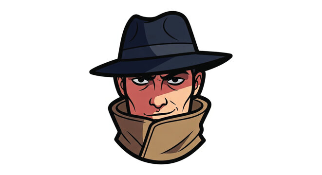 Cartoon man wearing a hat.