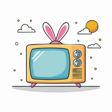 Retro Television with Bunny Ears
