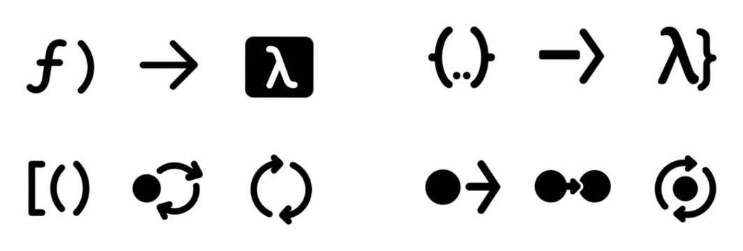 Code icons with arrow dot circle minimal