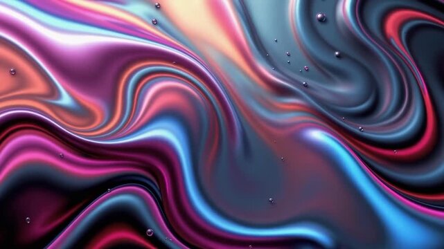 Abstract Colourful Fluid Background with Waves and Pastel Shades in Motion