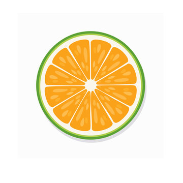 Flat design sunburst icon with orange and green
