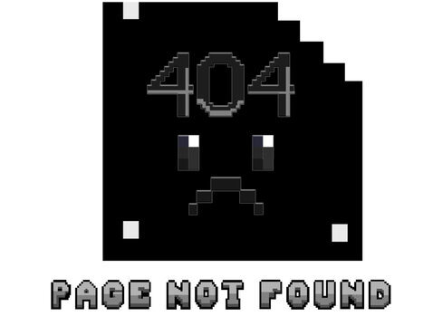 retro pixel 404 Page Not Found error message 8-bit art graphic