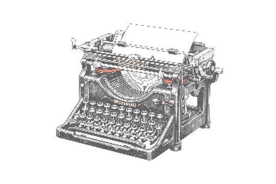 Vintage Royal typewriter on white background, classic writing machine