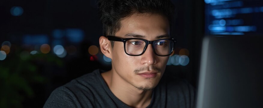 Innovative coding platform. AI-powered software engineering with automated debugging. Developer leveraging AI to write code for building applications on desktop computer.