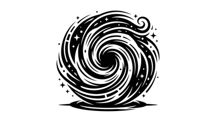 Fototapeta premium Abstract Black Hole Swirl with Stars - Cosmic Vortex