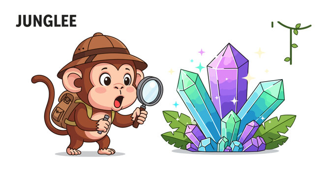 Adventurous Monkey Discovers Sparkling Crystals in Junglee Jungle
