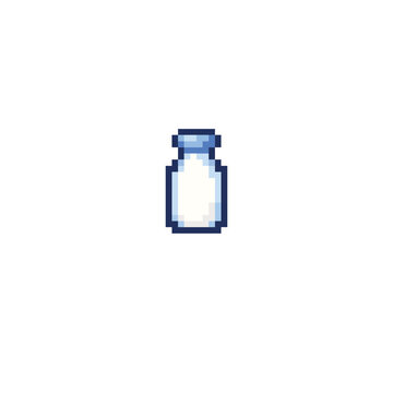 pixel art milk glass bottle