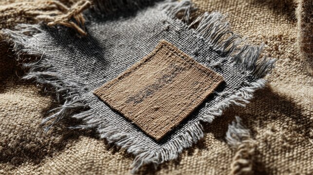 Denim patch on textured fabric