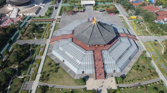 4K aerial footage of Mingtang, city landmark in Luoyang, Henan