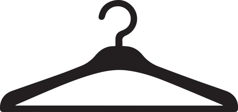 Minimalist black clothing hanger with hook Vector