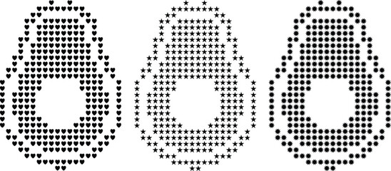Fototapeta premium Camera aperture made of hearts stars and squares.