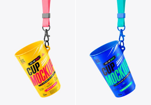 Cup holder lanyard mockup