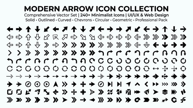 Modern arrow icons collection.