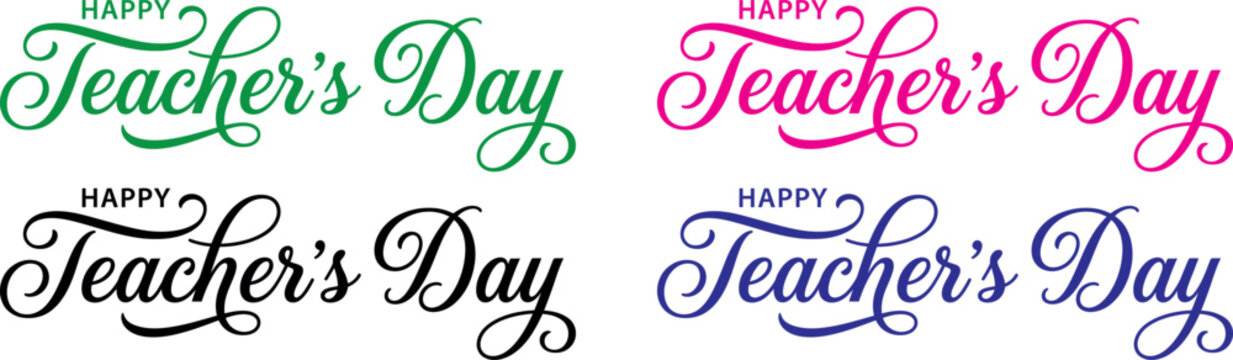 Happy teacher's day colorful typography