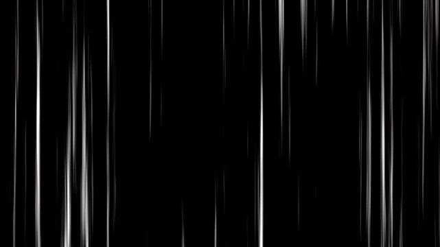 Vertical white Speed line background animation, Manga speed line movement transparent, abstract anime speed line background 4K